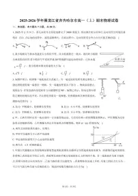2025-2026学年黑龙江省齐齐哈尔市高一（上）期末物理试卷（含答案）