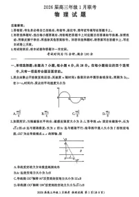 2025-2026学年河南省百师联盟高三上学期1月联考物理试题（含解析）