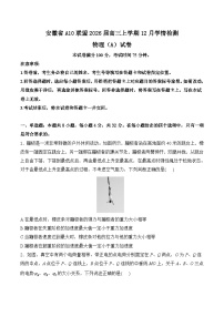安徽省A10联盟2026届高三上学期12月学情检测 物理（A）试卷