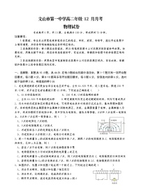 云南省文山壮族苗族自治州文山市第一中学2025-2026学年高二上学期12月月考物理试卷（无答案）