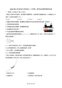 2026届江苏省部分学校高三上学期一模考前调研物理试卷（含答案）