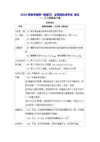 2026年高考物理一轮复习：必背知识点考点 讲义