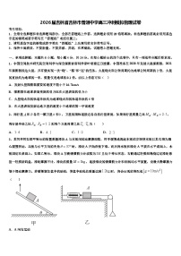 2026届吉林省吉林市普通中学高三冲刺模拟物理试卷含解析