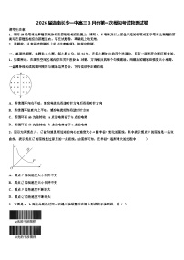 2026届湖南长沙一中高三3月份第一次模拟考试物理试卷含解析