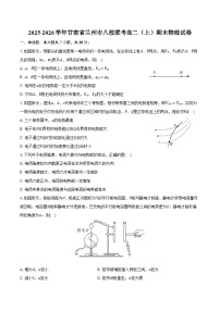 2025-2026学年甘肃省兰州市八校联考高二（上）期末物理试卷（含答案）