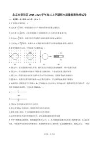 2025-2026学年北京市朝阳区高三上学期期末质量检测物理（含答案）试卷