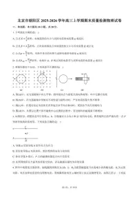 2025-2026学年北京市朝阳区高三上学期期末质量检测物理（含答案）试卷