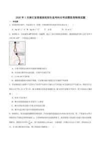 浙江省2026届高三上学期1月普通高校招生选考科目考试模拟物理试卷（含解析）