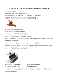 四川省内江市2025-2026学年高一上学期1月期末物理试卷（含答案）