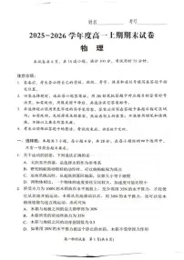 2025-2026学年湖南省岳阳市高一上学期期末物理试卷（含答案）