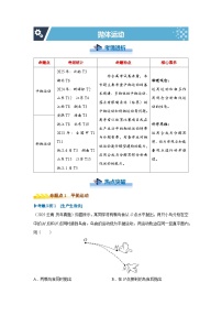 新高考物理二轮复习——抛体运动学案