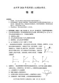2026届湖南省永州市高三上学期第二次模拟考试物理试卷（含答案）
