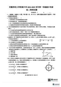 安徽省芜湖市师范大学附属中学2024-2025学年高二上学期期中物理试题（含答案）