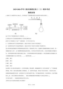 2025-2026学年上海市黄浦区高三（上）期末物理试卷（含解析）