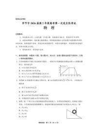 2026届贵州省毕节市高三上学期一模物理试题（含答案）