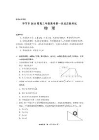 2026届贵州省毕节市高三上学期一模物理试题（含答案）