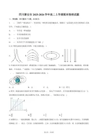 四川雅安市2025-2026学年高二上学期期末物理试卷（含答案）
