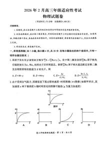 2025-2026学年高三上学期2月适应性物理试题及答案