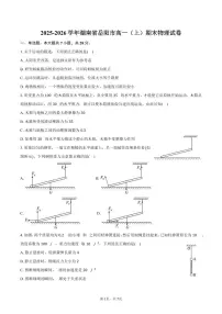2025-2026学年湖南省岳阳市高一（上）期末物理试卷（含答案）