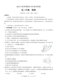 广西贵港市部分高中2025-2026学年高二上学期期末学科素养检测物理
