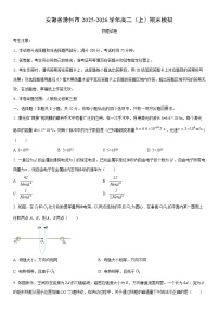 2025-2026学年安徽省滁州市高二上学期末模拟物理试卷（学生版）