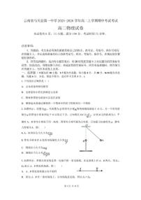 2025-2026学年云南省文山壮族苗族自治州马关县第一中学高二上学期期中考试物理（含解析）试卷