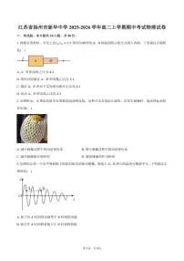 2025-2026学年江苏省扬州市新华中学高二上学期期中考试物理试卷（含答案）