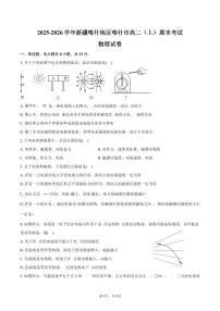 2025-2026学年新疆喀什地区喀什市高二（上）期末物理试卷（含答案）