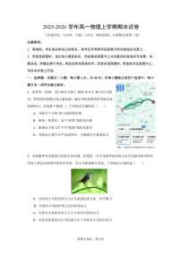 2025-2026学年湖南省邵阳市武冈市第二中学高一上学期期末考试物理试卷（含答案）