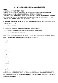 2026届江苏省南京市第九中学高三冲刺模拟物理试卷含解析