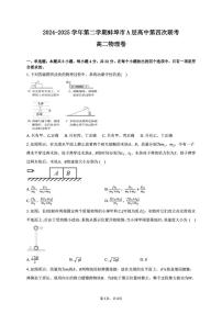 安徽省蚌埠市A层高中2024-2025学年高二下学期第四次联考物理试卷（图片版，含解析）