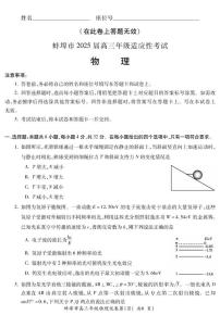 2025届安徽省蚌埠市高三下学期适应性考试物理试题（含答案）
