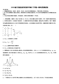 2026届江苏省盐城市时杨中学高三下学期一模考试物理试题含解析