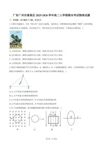 2025-2026学年广东省广州市番禺区高二上学期期末考试物理试卷（含答案）