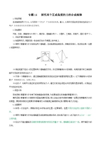 高考物理一轮复习核心考点突破练习专题14探究两个互成角度的力的合成规律（2份，原卷版+解析版）