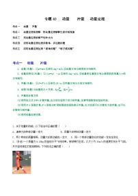 高考物理一轮复习核心考点突破练习专题40动量　冲量　动量定理（2份，原卷版+解析版）