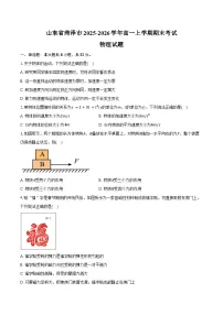 山东菏泽市2025-2026学年高一上学期期末物理试卷（含答案）