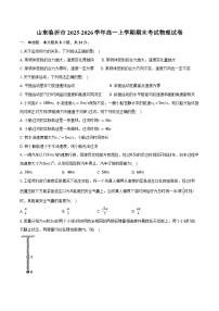 山东临沂市2025-2026学年高一上学期期末考试物理试卷（含答案）