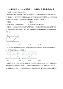 云南普洱市2025-2026学年高三上学期期末质量监测物理试卷（含解析）
