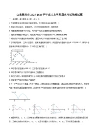 山东潍坊市2025-2026学年高三上学期期末考试物理试卷（含答案）