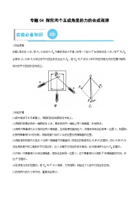高考物理二轮复习《实验题》专项训练专题04 探究两个互成角度的力的合成规律（2份，原卷版+解析版）