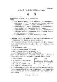 2026届广东梅州高三下学期一模物理试题+答案