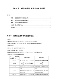 高考物理一轮考点复习精讲精练第21讲　磁场的描述 磁场对电流的作用（2份，原卷版+解析版）