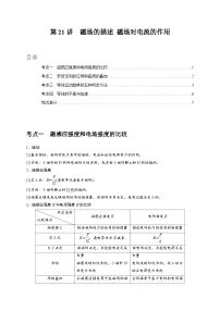 高考物理一轮考点复习精讲精练第21讲　磁场的描述 磁场对电流的作用（2份，原卷版+解析版）
