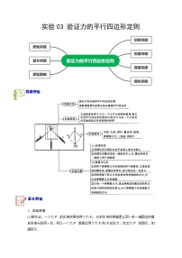 高考物理二轮复习专题突破练习实验3　验证力的平行四边形定则（2份，原卷版+解析版）