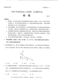 2026年广东省深圳市高三下学期高考一模调研考试物理试卷（含答案）