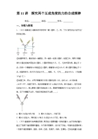 高考物理一轮复习考点巩固练习第11讲 探究两个互成角度的力的合成规律（2份，原卷版+解析版）
