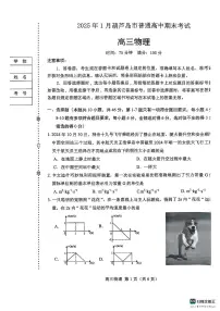 辽宁省葫芦岛市2024-2025学年高三上学期期末物理试题（含答案）