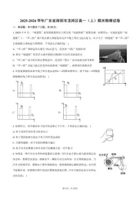 2025-2026学年广东省深圳市龙岗区高一（上）期末物理试卷（含解析）