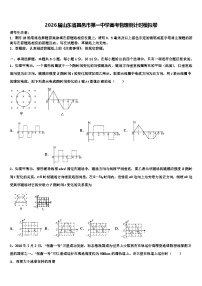 2026届山东省昌邑市第一中学高考物理倒计时模拟卷含解析